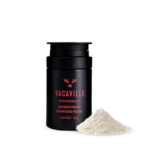Vacaville Peppermint Travel Powder Shampoo 0.44oz for Hair Growth & Scalp Health - Waterless & Vegan