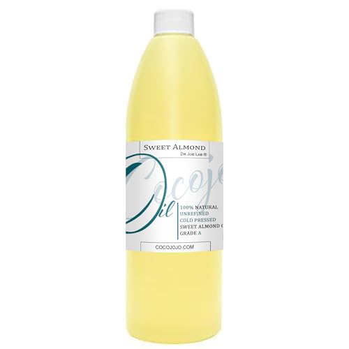 Pure Sweet Almond Oil - 16 oz Cold Pressed Carrier Oil for Skin & Hair