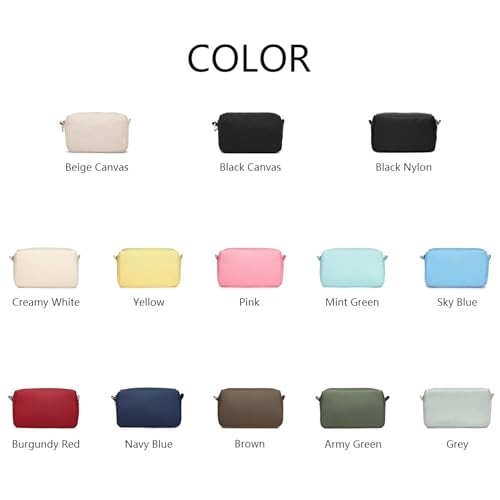 YONBEN Beige Travel Makeup Bag with Ring Clasp Wristlet
