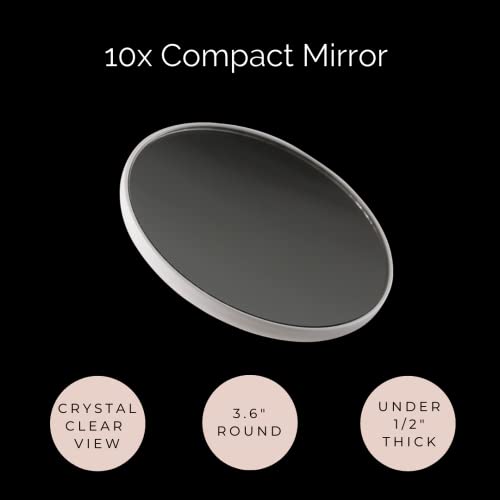 Ilios Lighting 10x Magnification Compact Mirror - Distortion-Free & Magnetic