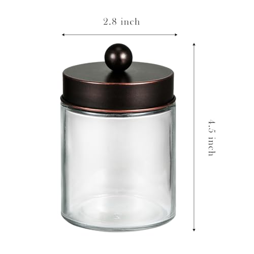 SheeChung 2-Pack Glass Apothecary Jars with Stainless Steel Lids