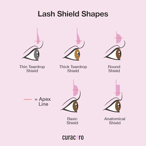 Curacoro Silicone Lash Lift Shields - 4 Reusable Rods for Curling
