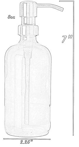 Clear Glass Soap Dispenser with Stainless Pump & Coaster - 8oz