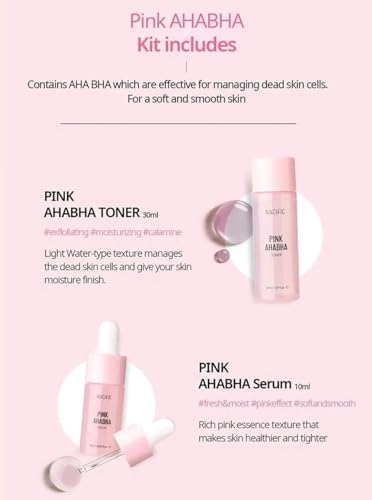 Nacific Pink AHA BHA Travel Size Skin Care Set - 4-Piece Routine