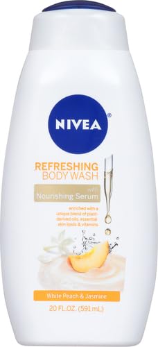 NIVEA Refreshing White Peach & Jasmine Body Wash, 20 Fl Oz