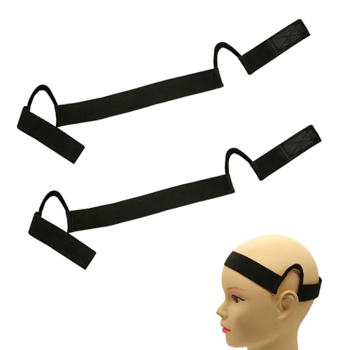 HINGTAI Black Double-Sided Velvet C-Shaped Wig Band - 2 Pcs