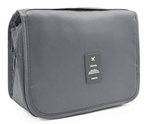 Trawila Gray 2 Travel Hanging Toiletry Bag Waterproof Cosmetic Organizer for Men & Women