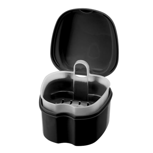 Annhua Denture Cleaning Case with Strainer - Portable Soaking Container