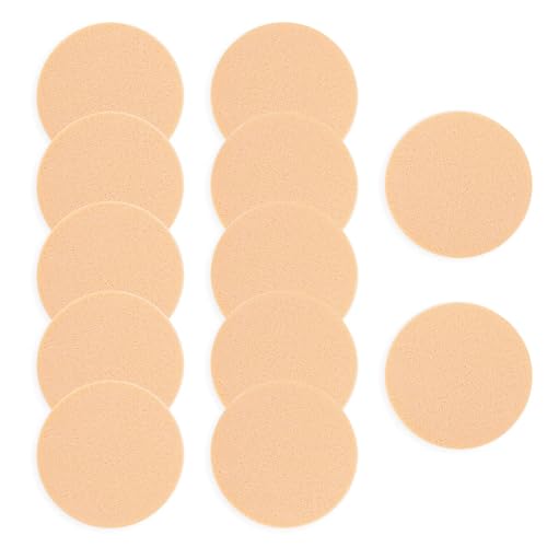 12-Pack Round Makeup Sponges for Foundation & Concealer - Skin Color
