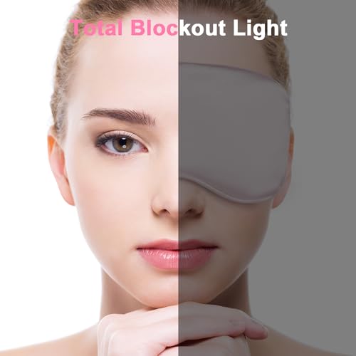 Cavoilu Cooling & Heated Eye Mask - 2 Packs (Black & Pink) for Sleep