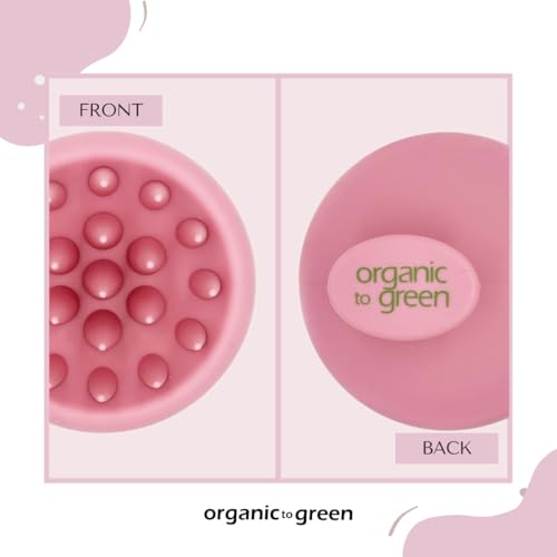 Pink Silicone Hair Brush for Scalp Massage & Exfoliation - Waterproof, Soft Bristles for Men & Women - Organic To Green