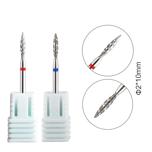 Acycoin2A Model D Tornado Flame Nail Drill Bit Set for Manicure & Pedicure - 2PCS