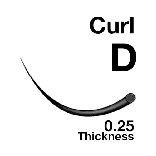 EMILYSTORES 12mm D Curl Individual Eyelash Extensions, 0.25mm Thickness