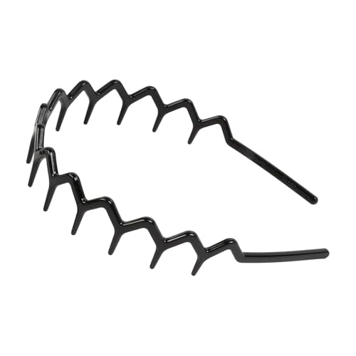 WOVOWOVO Zigzag Hair Bands for Women Girls Men - Pack of 4 Elastic Plastic Hair Accessories with Teeth