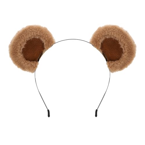 SIOTMERA Bear Ears Headband Brown – Movable Animal Hairband for Face Washing, Cute Cute Care Wear