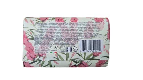 Nesti Dante Lavender Natural Soap - Rose del Chianti 5.29oz, Relaxing Italian Cleansing Bar