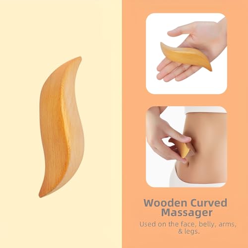 4-Piece Dry Brushing Set with Boar Bristle Body Brush and Gua Sha Tool