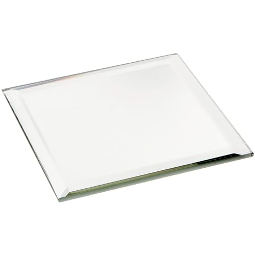 Plymor 3" Square Beveled Glass Mirror, Pack of 2 - Highly Reflective