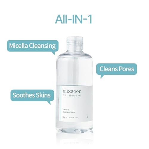 mixsoon Centella Cleansing Water 300ml - Gentle Face Cleanser for Sensitive Skin