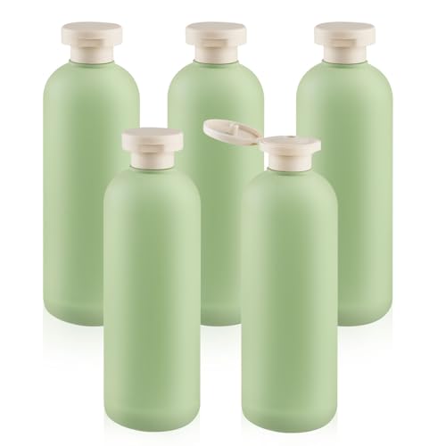5 Pack 400ml Refillable Travel Squeeze Bottles with Flip Caps