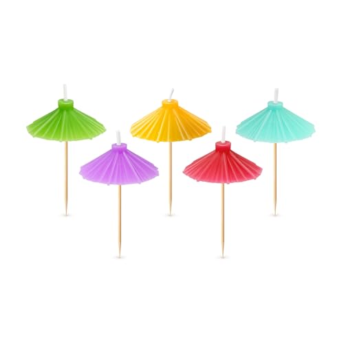Fred & Friends Beach Party Candles - Set of 5 Cocktail Umbrella Decor