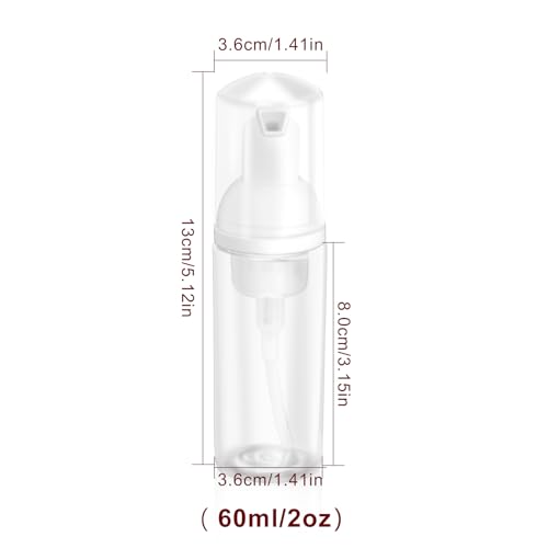 2oz Travel Foam Pump Bottle - Clear Dispenser for Shampoo & Soap