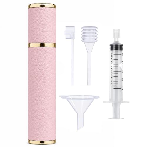Pink 10ml Refillable Travel Perfume Atomizer with Leakproof Design & Accessories