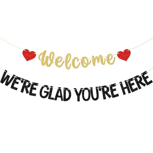 Welcome We're Glad You're Here Banner | Pre-Strung Wedding & Church Decor