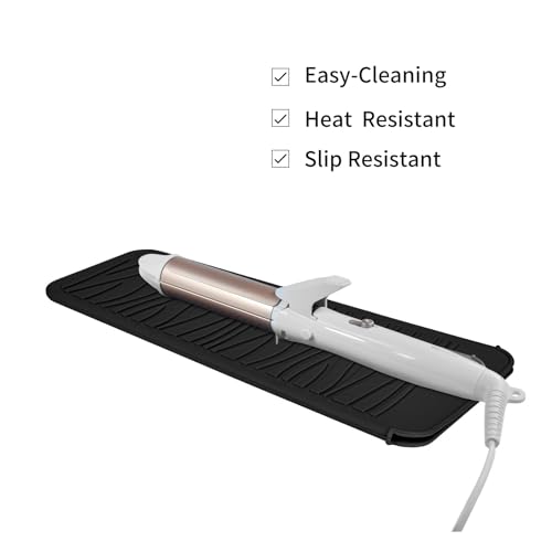 Heat Resistant Silicone Mat for Hair Tools - 450°F Anti-Slip