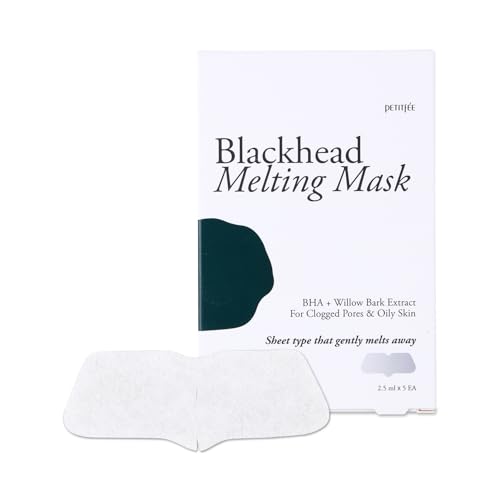 Petitfee Blackhead Melting Nose Mask 5 Pack - Pore & Sebum Control, Gentle Exfoliating with BHA & Centella