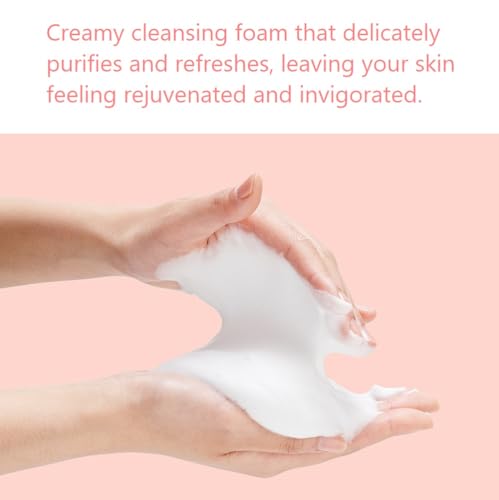 Kwailnara Peach Milk Facial Cleanser - Korean Face Wash for Bright, Clear Skin, Gentle Foam, 4.06 Fl Oz