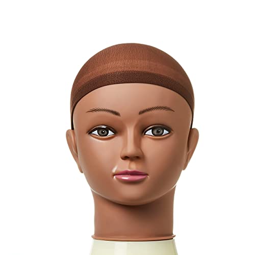 Red by Kiss Stocking Wig Cap - 5 Pack, Dark Brown, Slip-Free