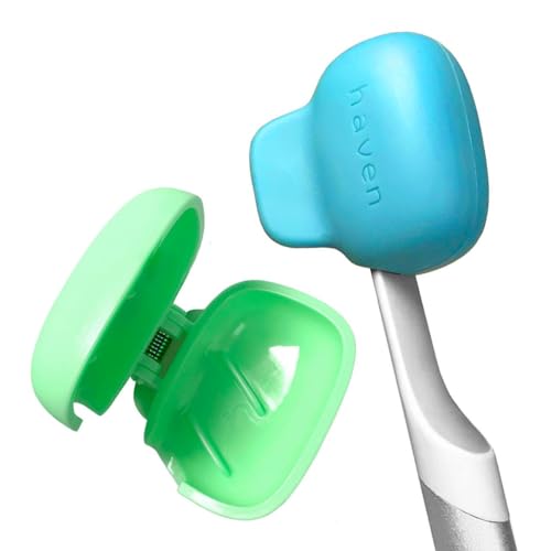 Haven Toothbrush Covers, Pack of 2 with Emerald & Aqua - Fits Electric & Manual Travel Case