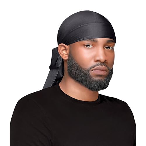 WAV ENFORCER Premium Do-Rag Black for Hair Waves & Braids, Moisture Retention