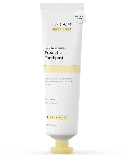 Boka Probiotic Fluoride-Free Toothpaste Citrus Mint 4oz | Supports Enamel & Oral Microbiome