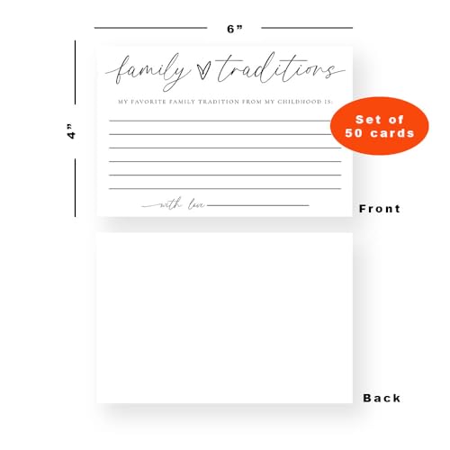 Family Tradition Cards for Baby Shower - Set of 50, 4x6