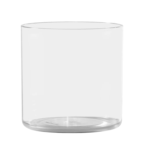 Clear Acrylic Cylinder Vase - 5.9" Round Non-Breakable Decorative Centerpiece
