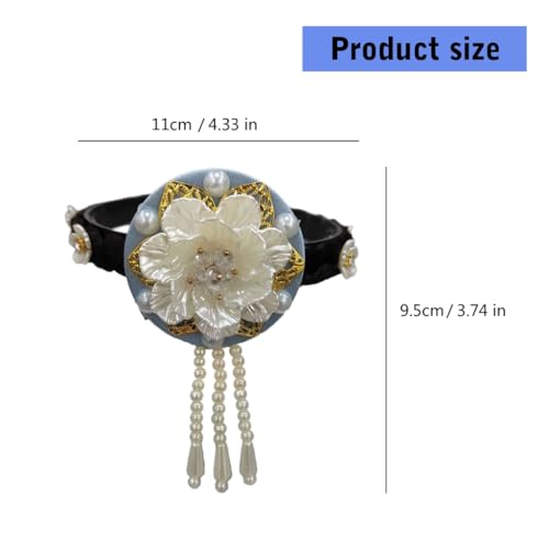 Korean Flower Pearl Hair Hoop Headband for Stage & Cultural Events