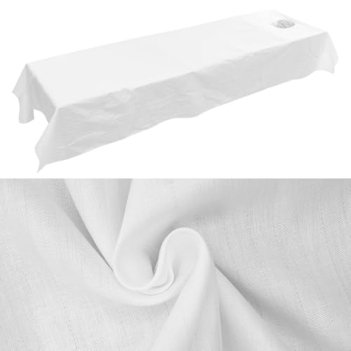 FOMIYES Cotton Massage Table Sheet with Face Hole Cover - 87 x 46 Inches