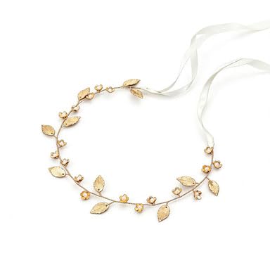 ALUINN Gold Bridal Hair Vine with Pearl & Flower Accents