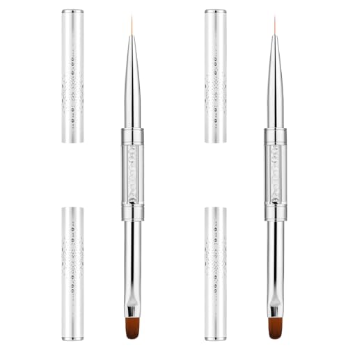 Double-Ended Nail Art Brushes Set - Precision Liner & Carving Brush