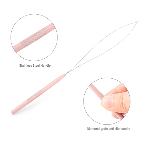 Gomake Pink Hair Extensions Tool Kit: Pliers, Hooks & Beads