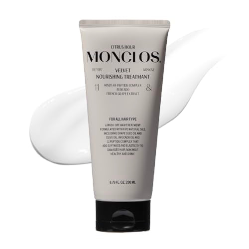 Monclos Velvet Hair Treatment 6.76 fl oz – Peptide Repair Mask for Dry Hair