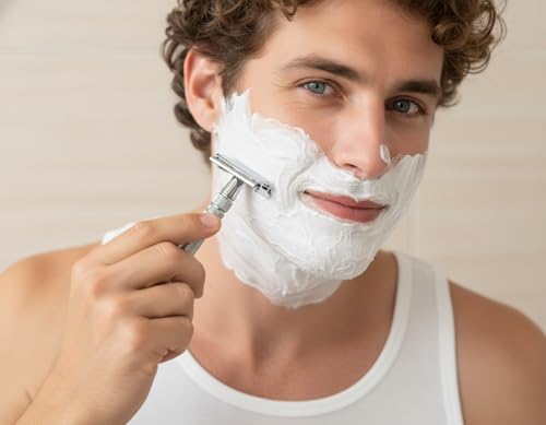 Keropy Gloss Silver Double Edge Safety Razor for Men