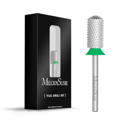 MelodySusie Coarse Silver Nail Drill Bits 3/32'' Large Round Top Carbide for Manicure & Pedicure