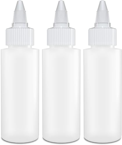 2 oz Refillable Plastic Squeeze Bottles with Twist Top - Multi-Purpose, Leak-Proof, BPA-Free (Pack of 3)