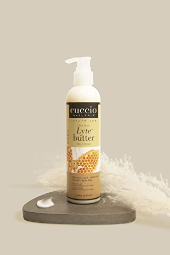 Cuccio Naturale Lyte Ultra-Sheer Body Butter, Milk and Honey, 8 oz