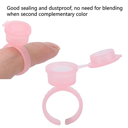 100pcs Disposable Ink Pigment Rings for Eyelash Extensions & Microblading