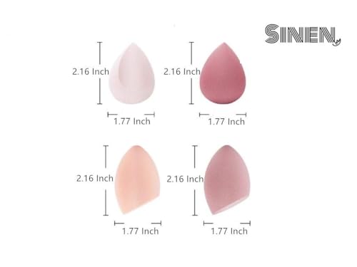 Sinen 4-Piece Makeup Sponge Set for Wet & Dry Use with Holder
