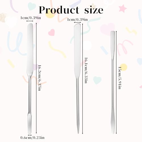 JJUNW 3-Piece Stainless Steel Makeup Spatula Set for Even Application